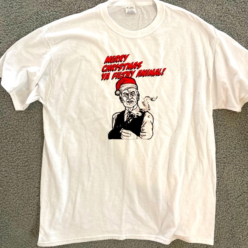 Merry Christmas Ya Filthy Animal! Home Alone movie Men’s White Tee